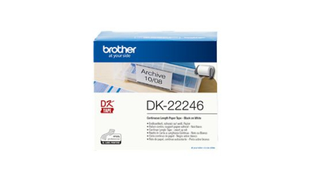 Brother Paper Label Roll – Black on White, 103mm wide