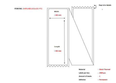 Capture Ship-label 102 x 192mm, Fanfold. Direct Thermal, 2000 labels per box. Ideal for PostNord, DB Schenker and UPS packages
